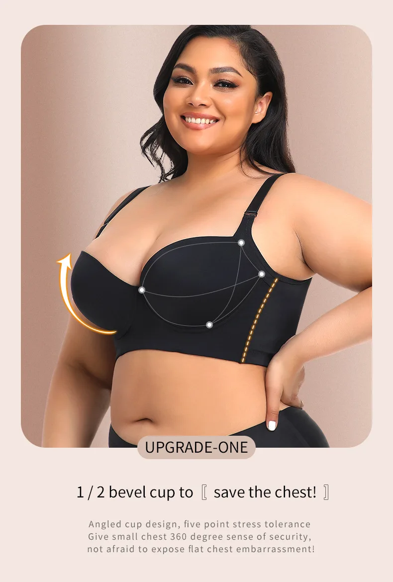 Womens Plus Size Bra Cup Comfortable Full Cup Padded Ladies Lace Bra Push up Bralette Gather 40 Bra Size for Fat Women - Image 5
