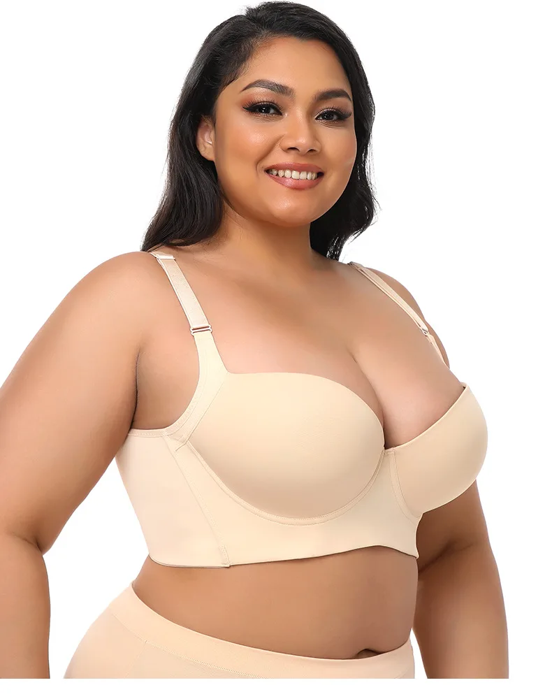 Womens Plus Size Bra Cup Comfortable Full Cup Padded Ladies Lace Bra Push up Bralette Gather 40 Bra Size for Fat Women - Image 3
