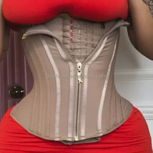 Double Compression Hourglass Waist Trainer Underbust Steel Boned Tummy Belt