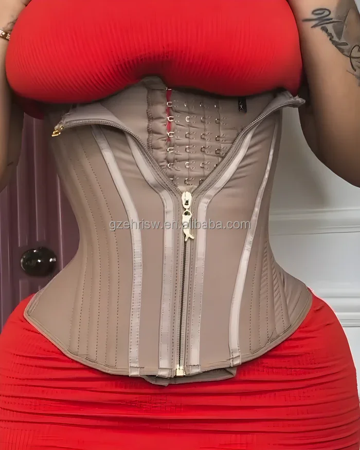 Double Compression Hourglass Waist Trainer Underbust Steel Boned Tummy Belt