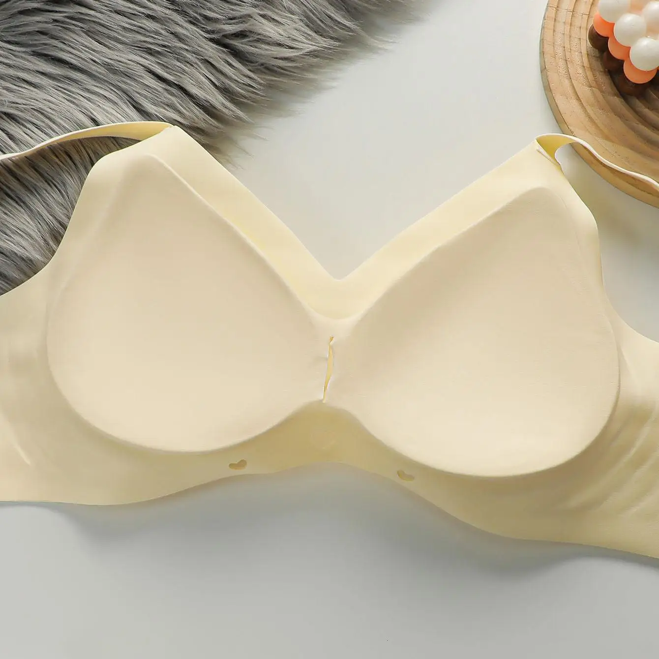 Women's Comfortable Breathable Bra Solid Pattern Push-Up Hook Closure Wireless Adjustable Plus Size Bra - Image 4