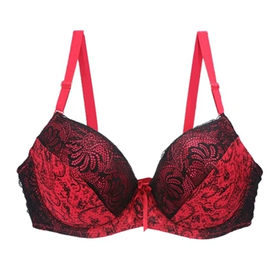 New Sexy Lace Push Up Bras For Women Plus Size Female Plunge Bow Floral Lingerie D DD EF Full Cup Brassiere - Image 8
