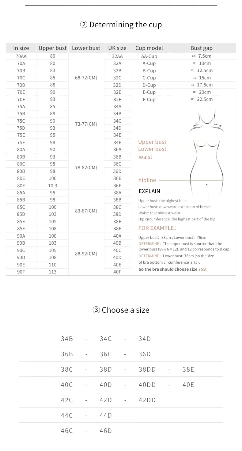 Womens Plus Size Bra Cup Comfortable Full Cup Padded Ladies Lace Bra Push up Bralette Gather 40 Bra Size for Fat Women - Image 6