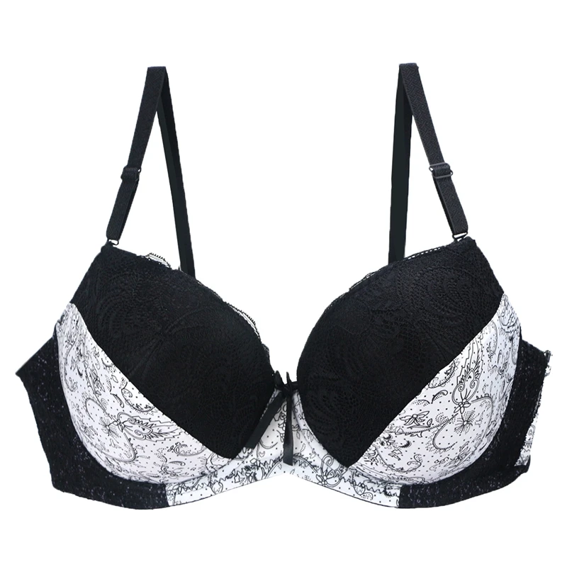 New Sexy Lace Push Up Bras For Women Plus Size Female Plunge Bow Floral Lingerie D DD EF Full Cup Brassiere - Image 6