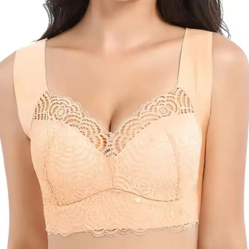 M-5XL Plus Size Sexy Lace Bra for Women Breathable Soft and Comfortable Thin Full Cup Seamless Bralette Push Up Bras Lingerie - Image 4