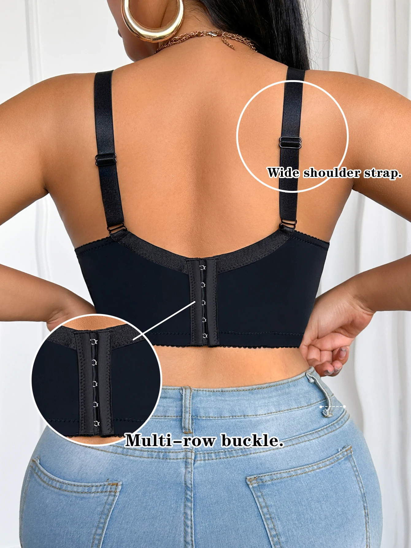 Sexy Women's Plus size Bra Thin cup Lace Splicing Underwire Bra Push-Up and Side Breast Unlined Breathable Women's Lingerie Bra - Image 2