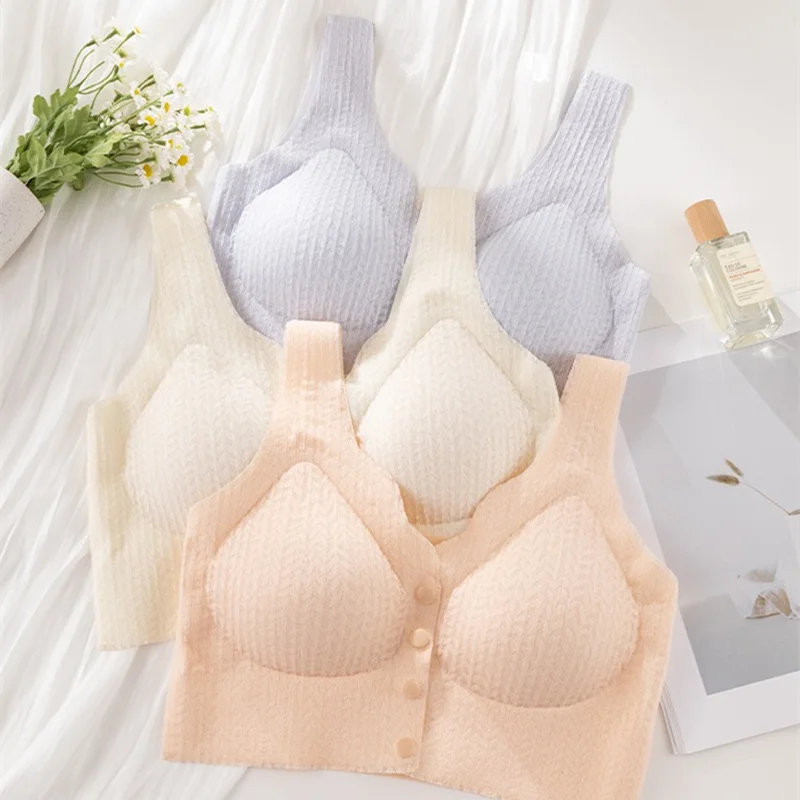 Pregnant Women's Breast-feeding Bra, Front-buttoned, Sexy, Breast-retracting, Anti-sagging, Seamless, Beautiful Back Bra, Thin - Image 2