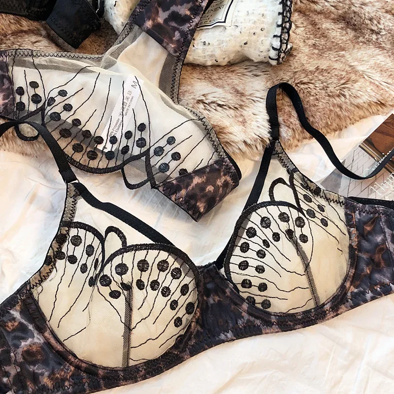 2 Pieces Women Bra and Panties Set Sexy Lace Embroidery Underwear French Ultra Thin Breathable Bras Summer Intimates Lingerie - Image 21