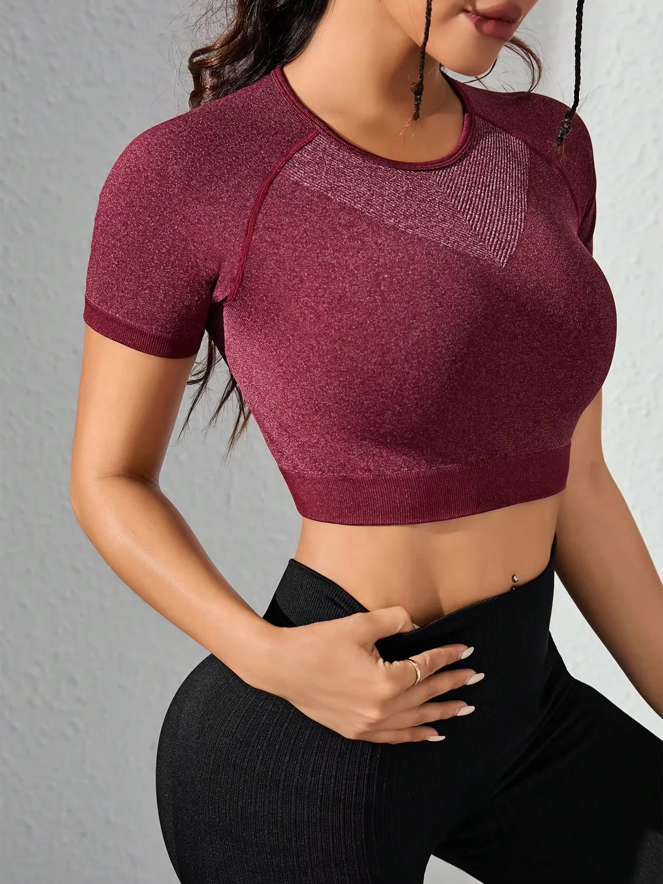 Women's Outdoor Sports Shirt Yoga Wear Fitness T-Shirt Quick Dry Running T-Shirt Workout Top Female Sportswear Exercise Clothing - Image 3