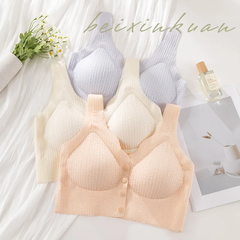 Pregnant Women's Breast-feeding Bra, Front-buttoned, Sexy, Breast-retracting, Anti-sagging, Seamless, Beautiful Back Bra, Thin - Image 10