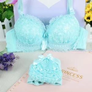 Women's Push-Up Bra Set Lace Seamless Cotton Underwear Wire-Free Student Lingerie with Matching Panties Sexy Feminine Bralette