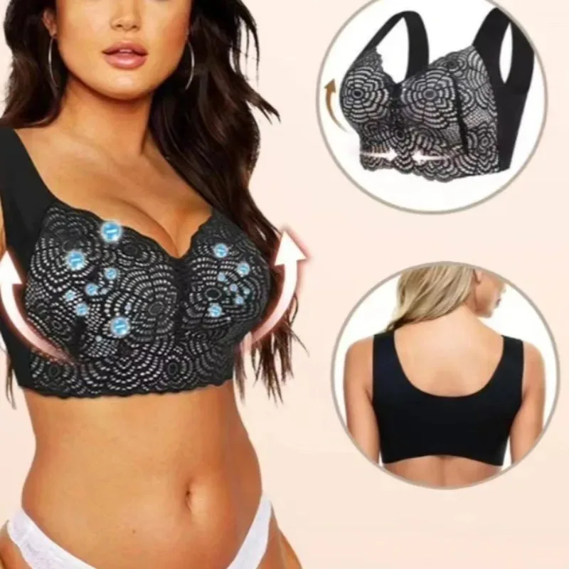 M-5XL Plus Size Sexy Lace Bra for Women Breathable Soft and Comfortable Thin Full Cup Seamless Bralette Push Up Bras Lingerie