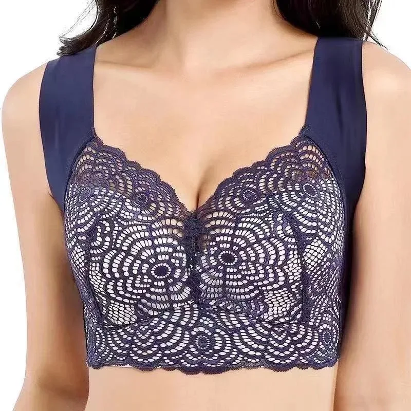 M-5XL Plus Size Sexy Lace Bra for Women Breathable Soft and Comfortable Thin Full Cup Seamless Bralette Push Up Bras Lingerie - Image 3